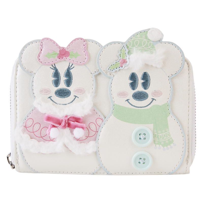 Mickey x26 Minnie Pastel Snowman Zip Around Wallet