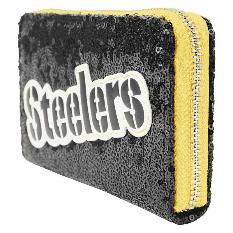 NFL Pittsburgh Steelers Sequin Zip Around Wallet