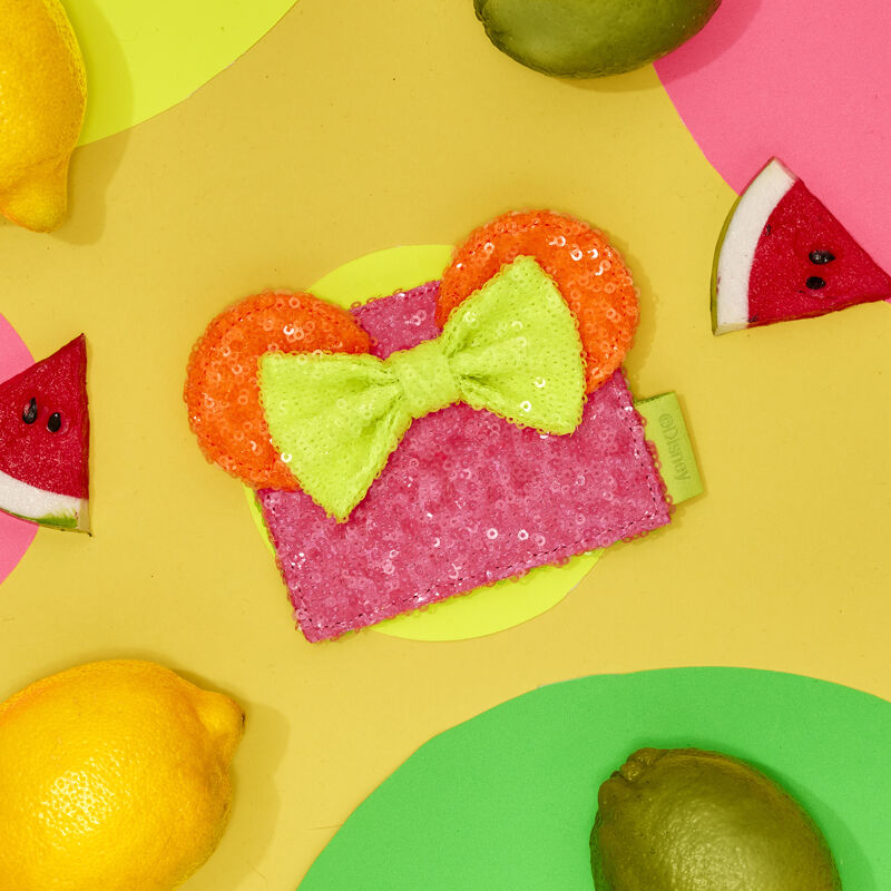 Minnie Mouse Exclusive Color Block Neon Sequin Card Holder