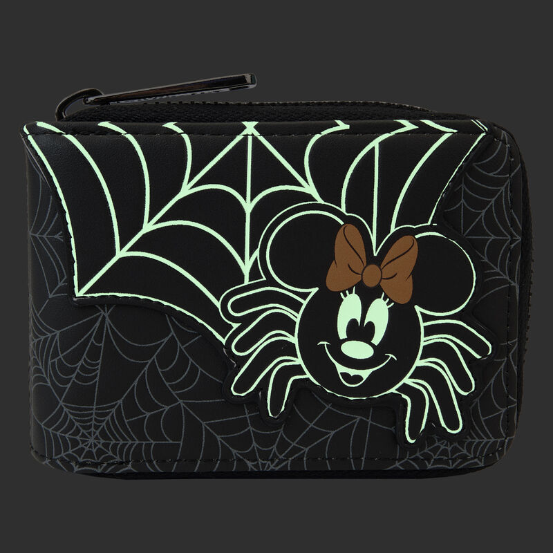 Minnie Mouse Spider Glow Accordion Zip Around Wallet