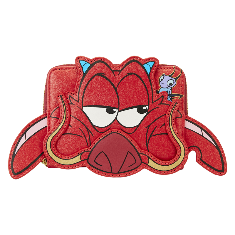 Mulan 25th Anniversary Mushu Glitter Cosplay Zip Around Wallet