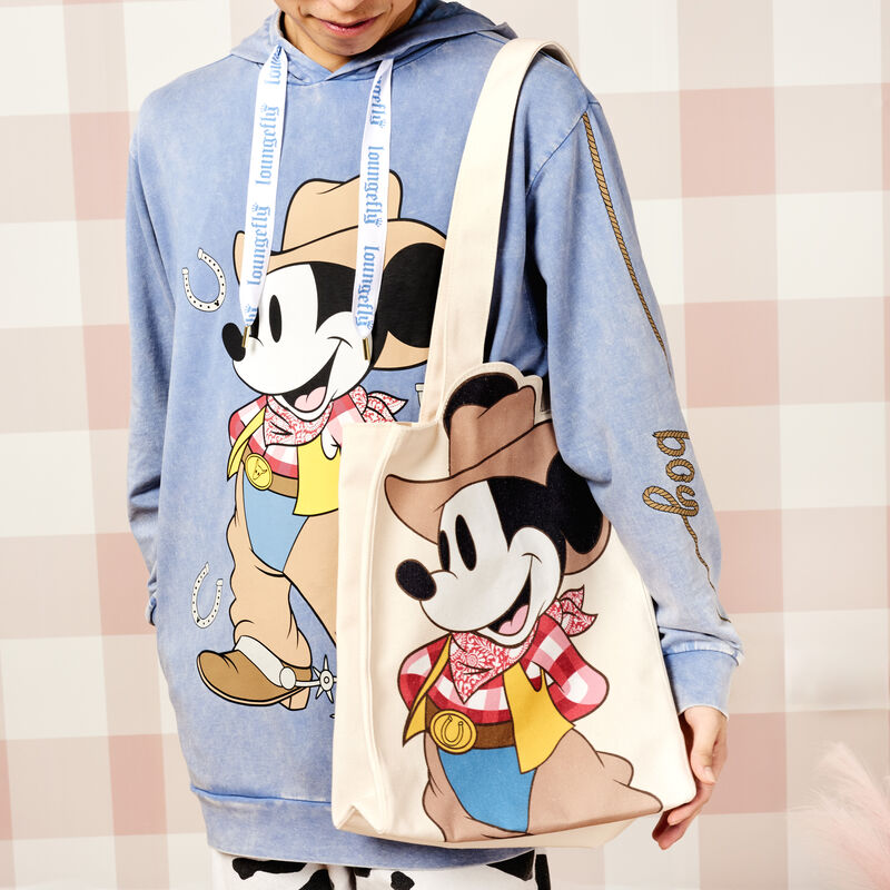 Western Mickey Mouse Canvas Tote Bag