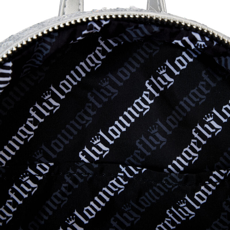 Loungefly 25th Anniversary Logo Holographic Silver Sequin Mini Backpack