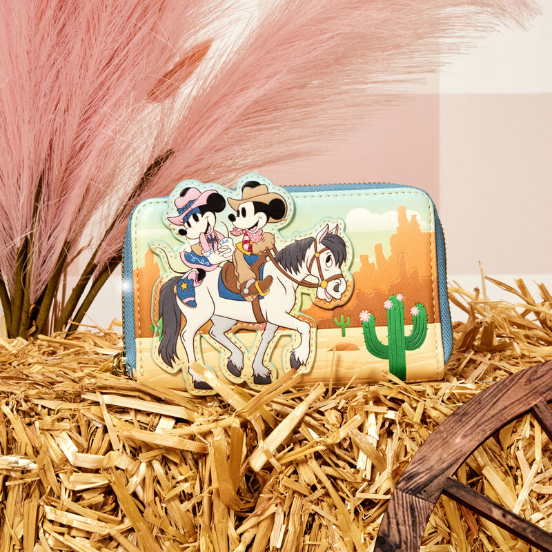 Western Mickey x26 Minnie Zip Around Wallet