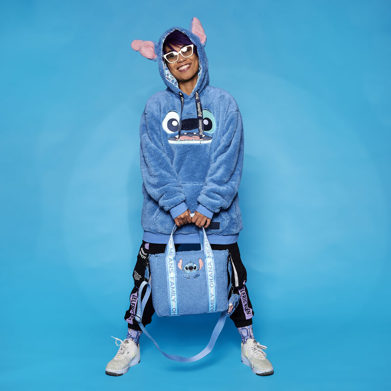 Stitch Plush Sherpa Tote Bag With Coin Bag