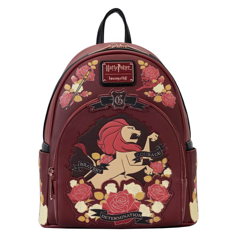 Harry Potter Gryffindor House Floral Tattoo Mini Backpack
