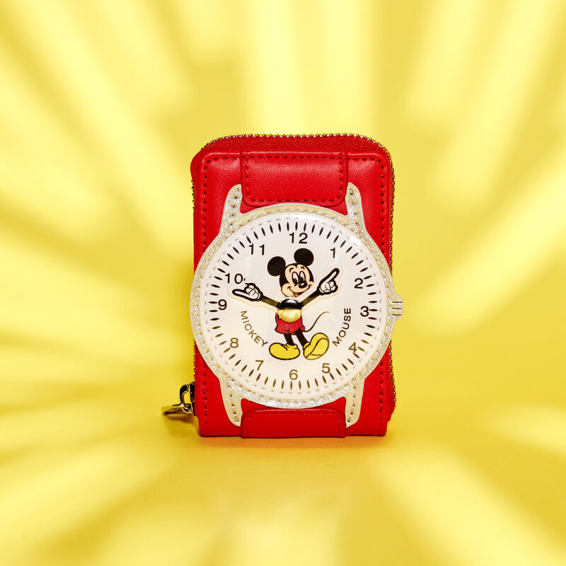 Mickey Mouse Exclusive Vintage Watch Figural Accordian Zip Around Wallet