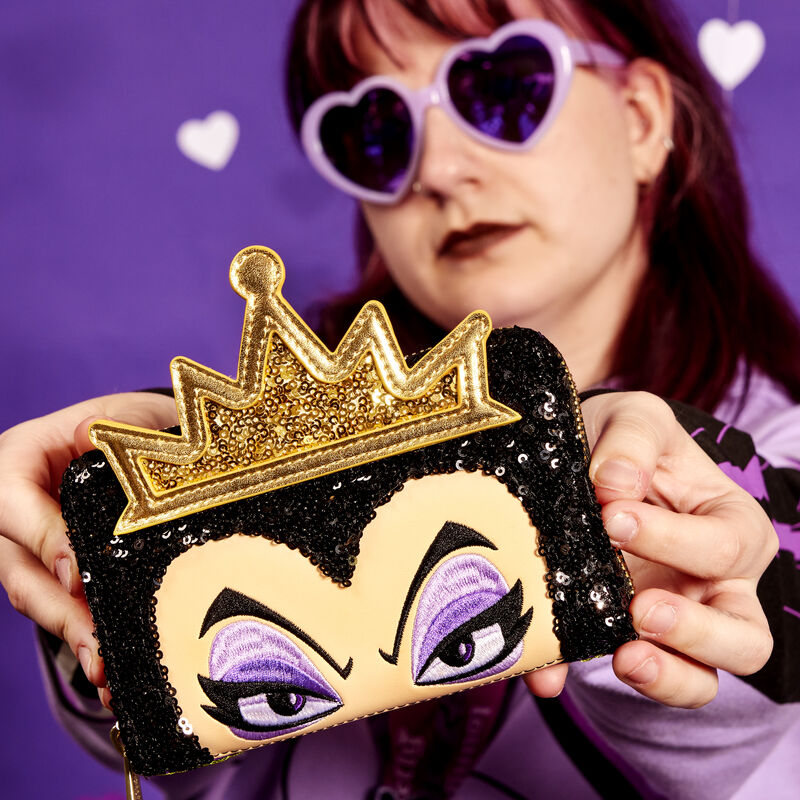 Snow White Evil Queen Exclusive Sequin Cosplay Zip Around Wallet