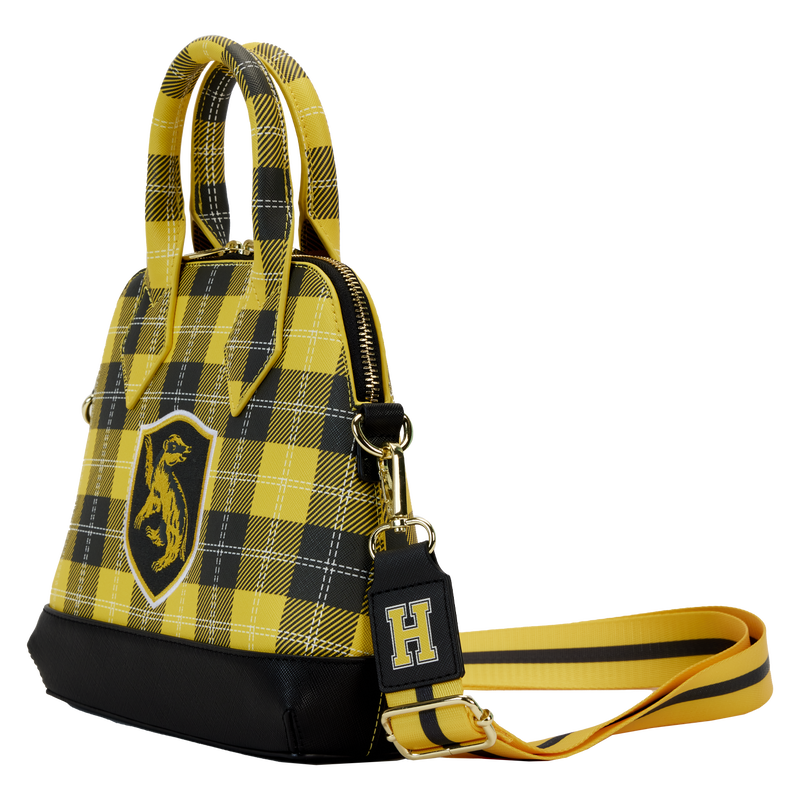 Harry Potter Hufflepuff Patch Varsity Plaid Crossbody Bag