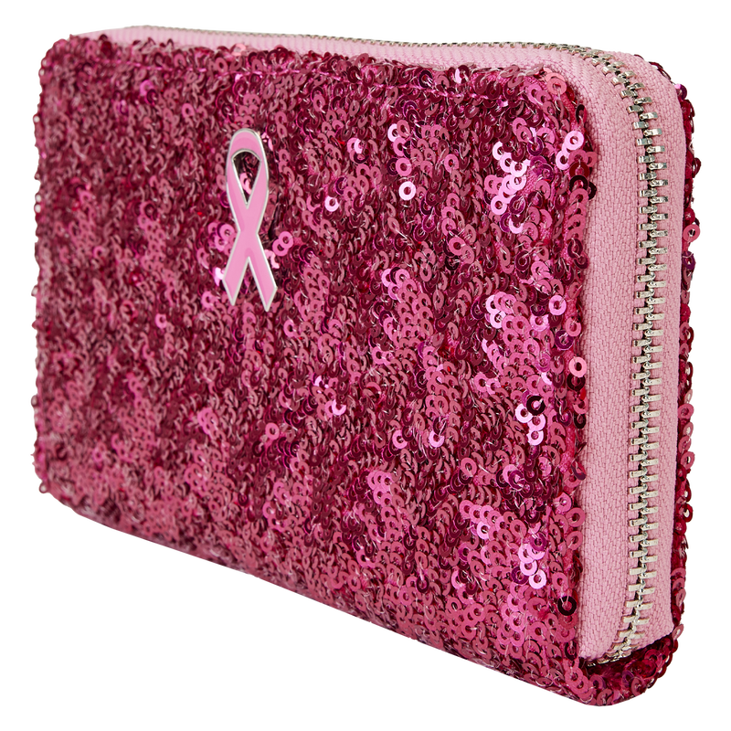Breast Cancer Research Foundation Exclusive Pink Ribbon Sequin Zip Around Wallet