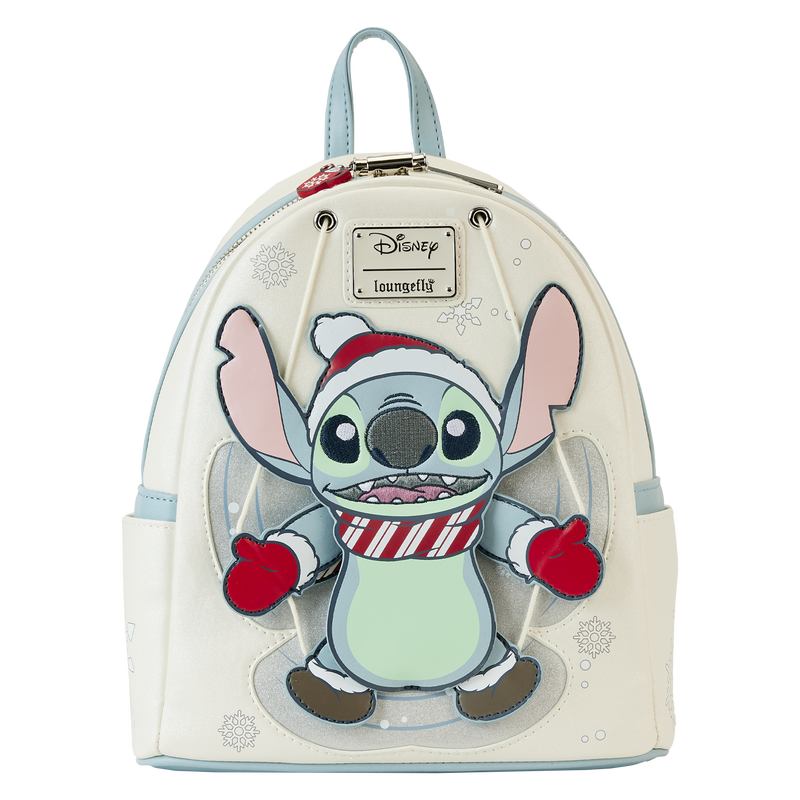 Stitch Holiday Snow Angel Glitter Mini Backpack