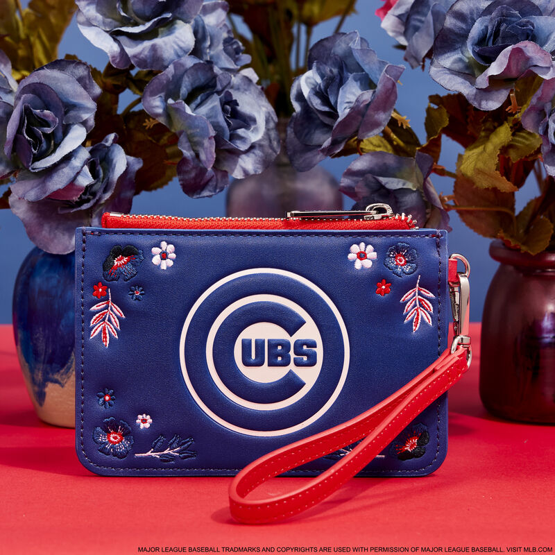 MLB Chicago Cubs Floral Card Holder Wristlet Clutch