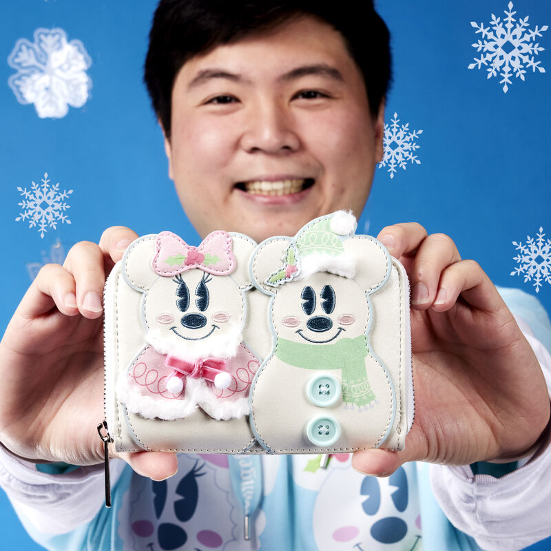 Mickey x26 Minnie Pastel Snowman Zip Around Wallet
