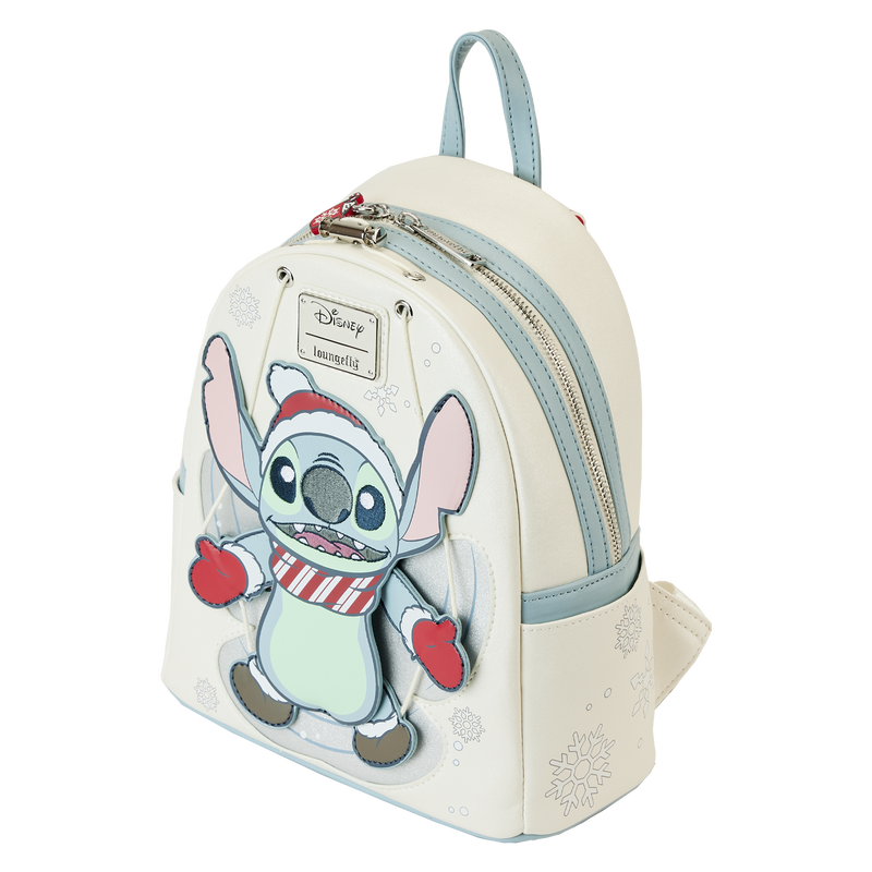 Stitch Holiday Snow Angel Glitter Mini Backpack