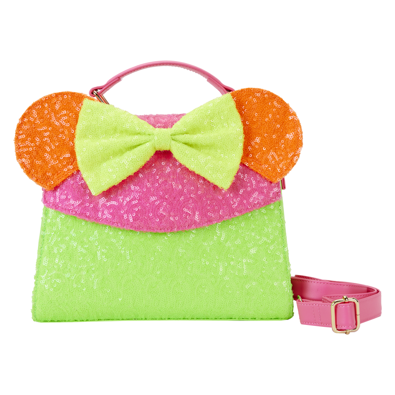 Minnie Mouse Exclusive Color Block Neon Sequin Crossbody Bag