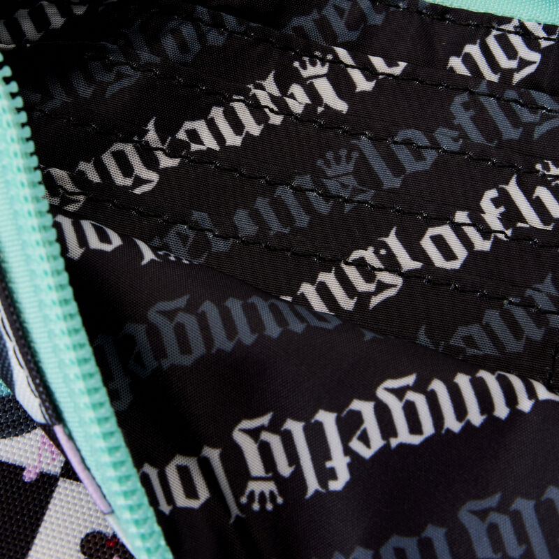 Mickey x26 Minnie Date Night Diner Checkered All-Over Print Nylon Zipper Pouch Wristlet