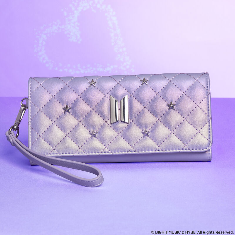Funko Pop! By Loungefly BTS Logo Iridescent Purple Flap Wallet