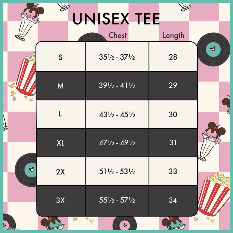Mickey x26 Minnie Date Night Diner Checkered All-Over Print Unisex Tee