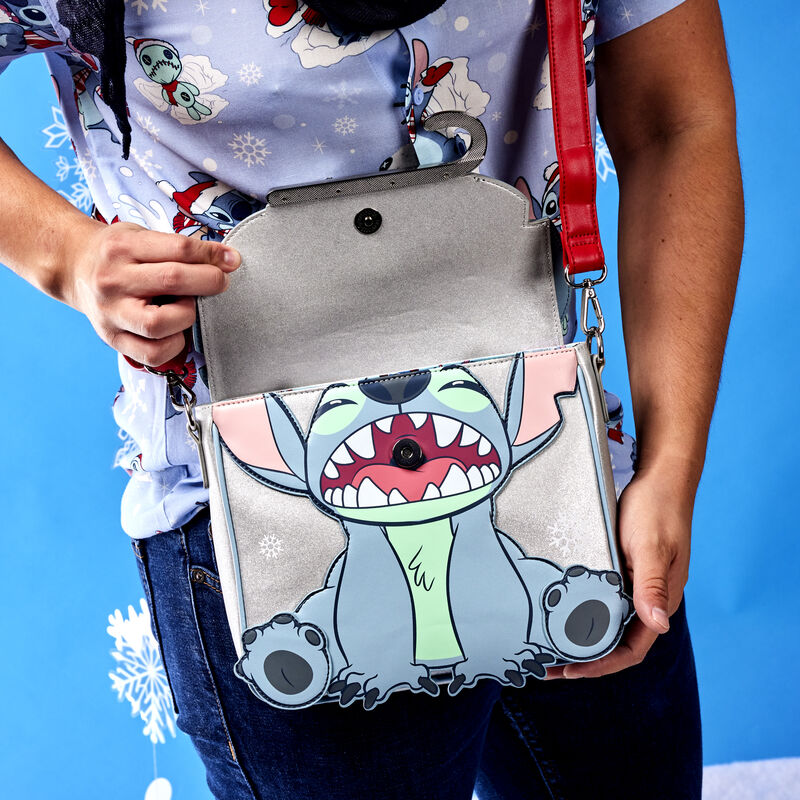 Stitch Holiday Glitter Crossbody Bag
