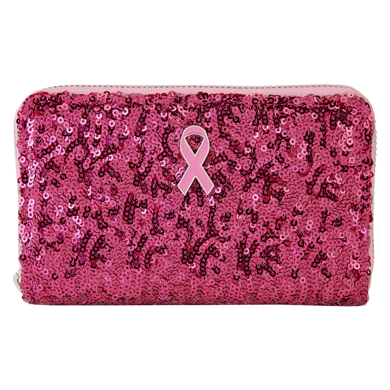Breast Cancer Research Foundation Exclusive Pink Ribbon Sequin Zip Around Wallet