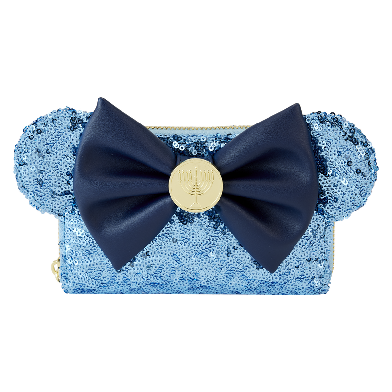 Minnie Mouse Hanukkah Sequin Zip Around Wallet