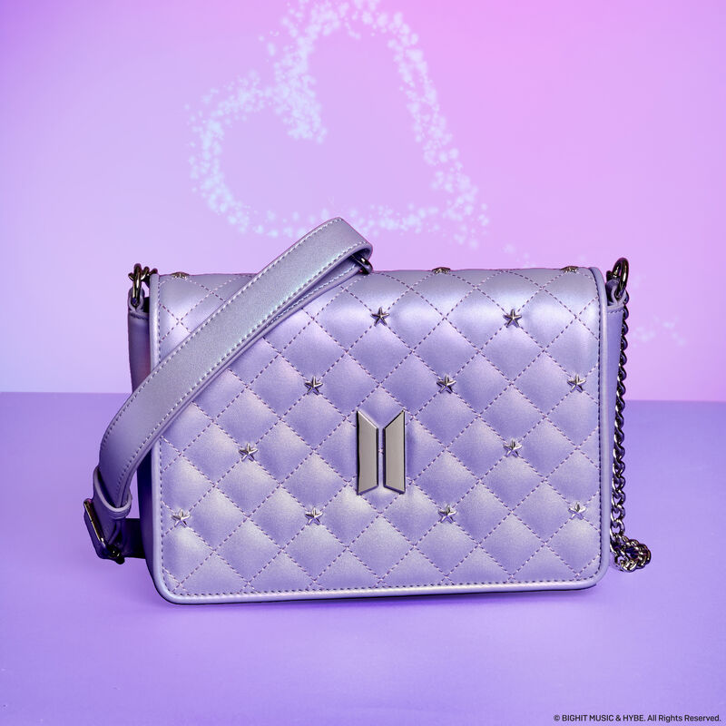 Funko Pop! By Loungefly BTS Logo Iridescent Purple Crossbody Bag