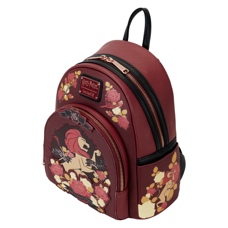 Harry Potter Gryffindor House Floral Tattoo Mini Backpack