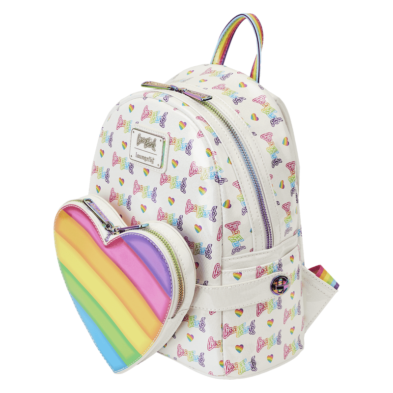 Lisa Frank Rainbow Heart Mini Backpack with Waist Bag