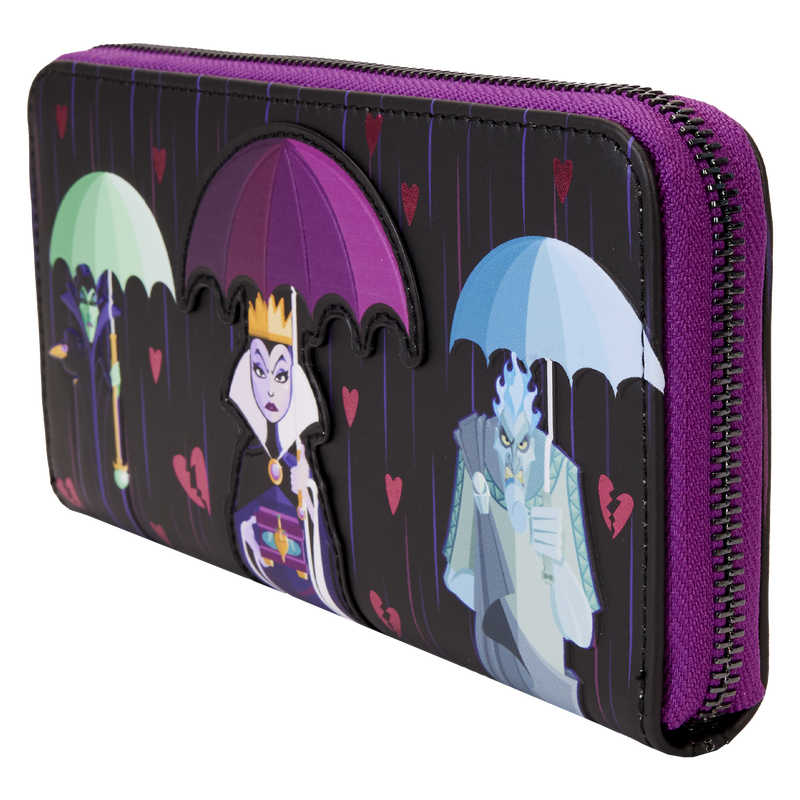 Disney Villains Curse Your Hearts Zip Around Wristlet Wallet