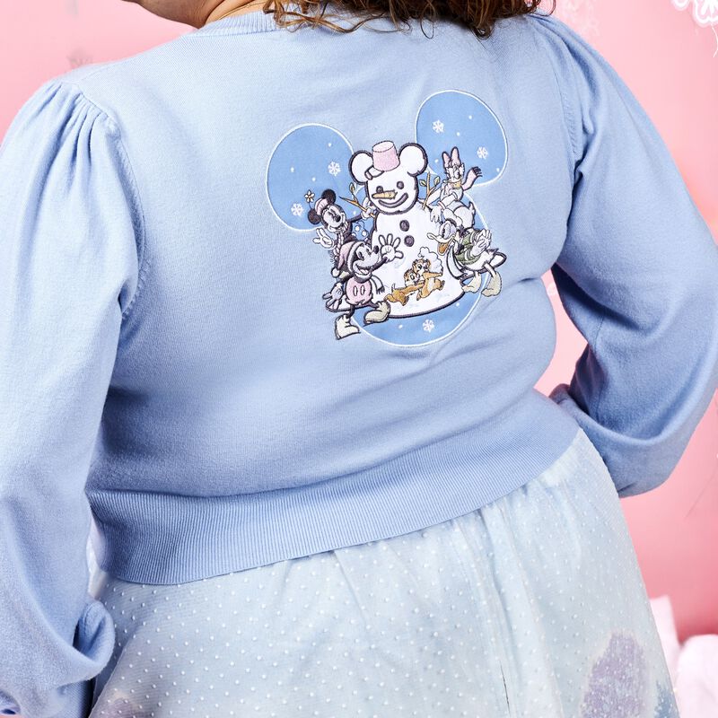 Stitch Shoppe Mickey x26 Friends Winter Snow Balloon Sleeve Cardigan
