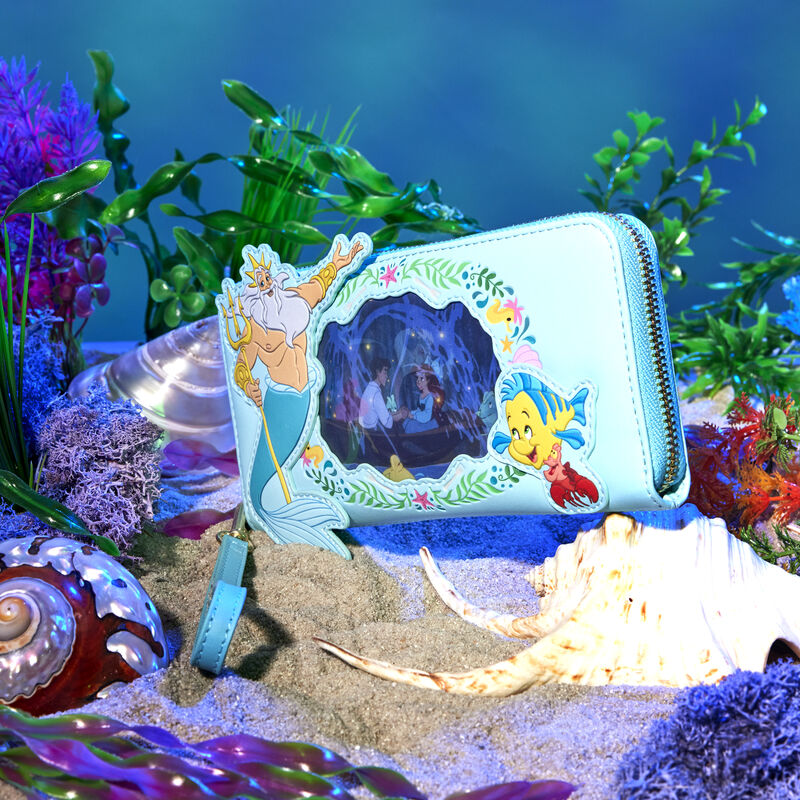The Little Mermaid Princess Series Lenticular Zip Around Wristlet Wallet