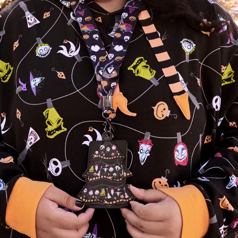 Nightmare Before Christmas Tree String Lights Lanyard With Card Holder