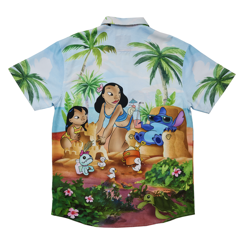 Lilo x26 Stitch Beach Scene Unisex Camp Shirt