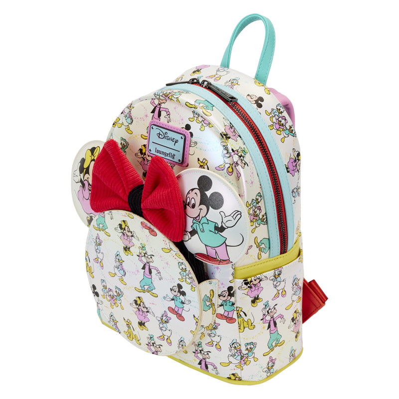 Disney100 Mickey x26 Friends Classic All-Over Print Iridescent Mini Backpack With Ear Headband