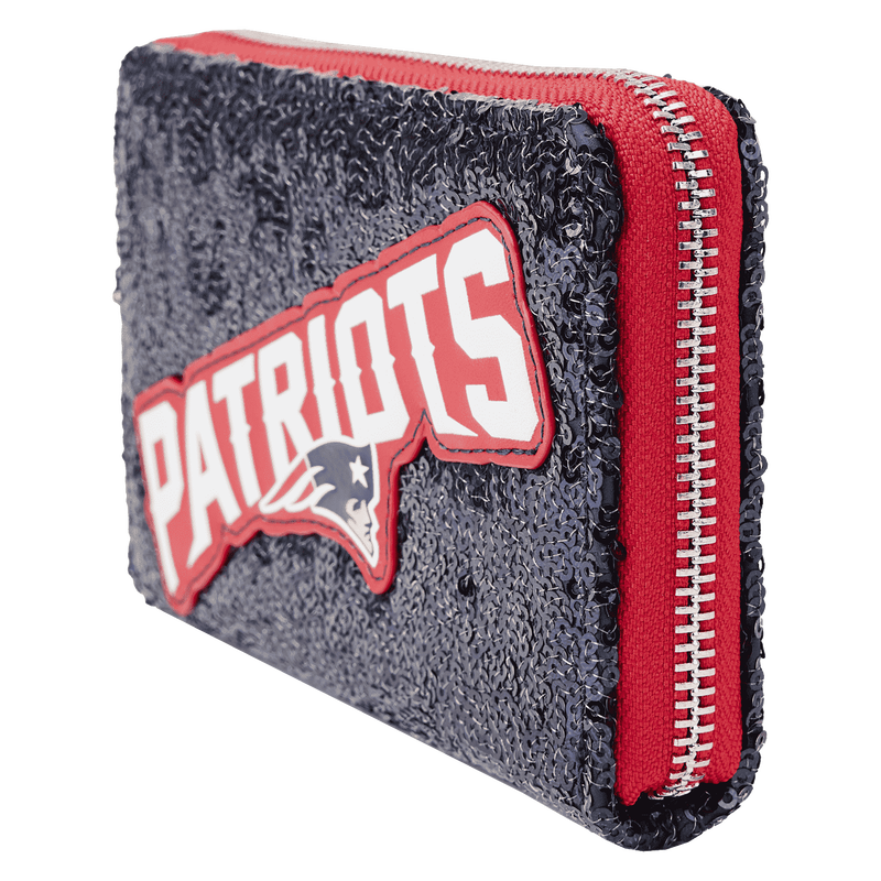NFL New England Patriots Sequin Zip Around Wallet