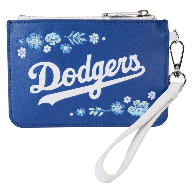 MLB Los Angeles Dodgers Floral Card Holder Wristlet Clutch