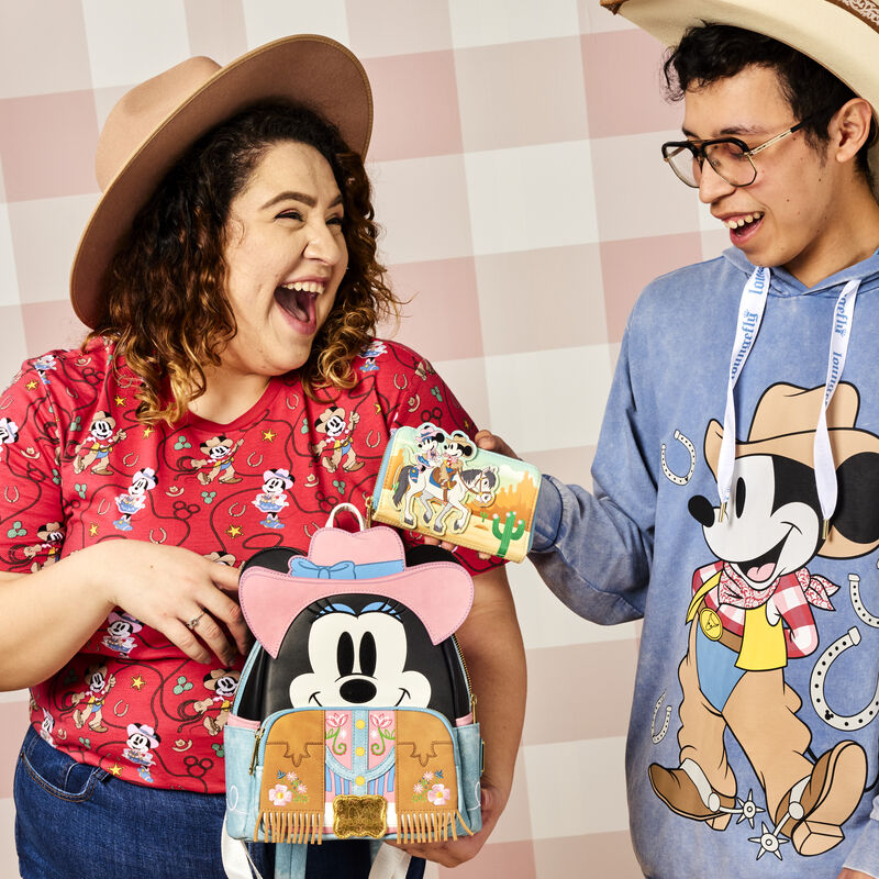 Western Mickey x26 Minnie Zip Around Wallet