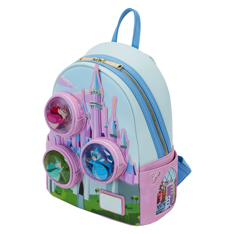 Sleeping Beauty Castle Three Good Fairies Stained Glass Mini Backpack