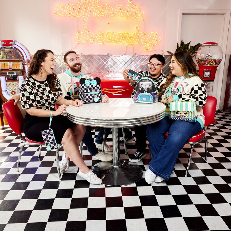 Mickey x26 Minnie Date Night Diner Checkered All-Over Print Unisex Tee