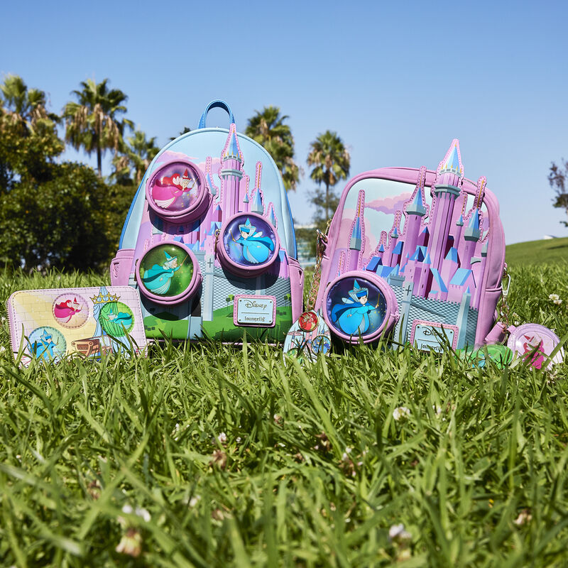 Sleeping Beauty Castle Three Good Fairies Stained Glass Mini Backpack