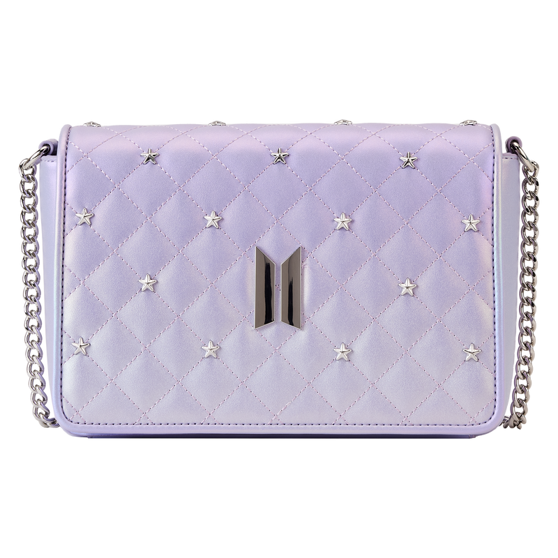Funko Pop! By Loungefly BTS Logo Iridescent Purple Crossbody Bag