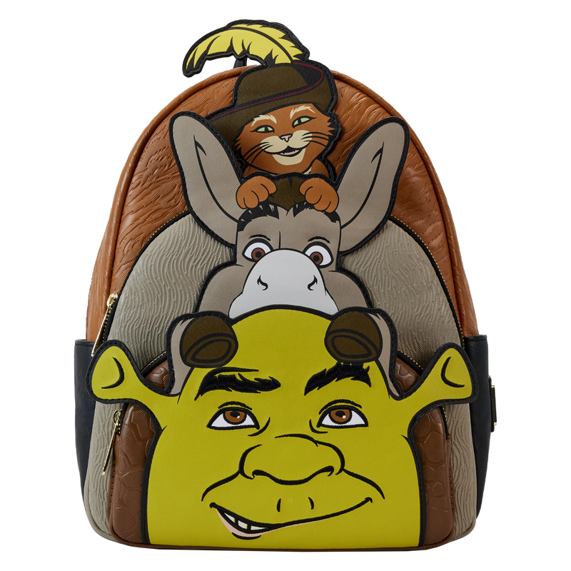 Shrek, Donkey, x26 Puss in Boots Trio Exclusive Triple Pocket Mini Backpack