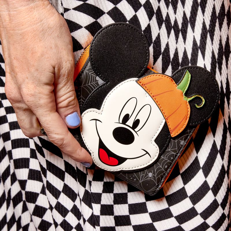 Mickey Mouse Pumpkin Zip Around Wallet