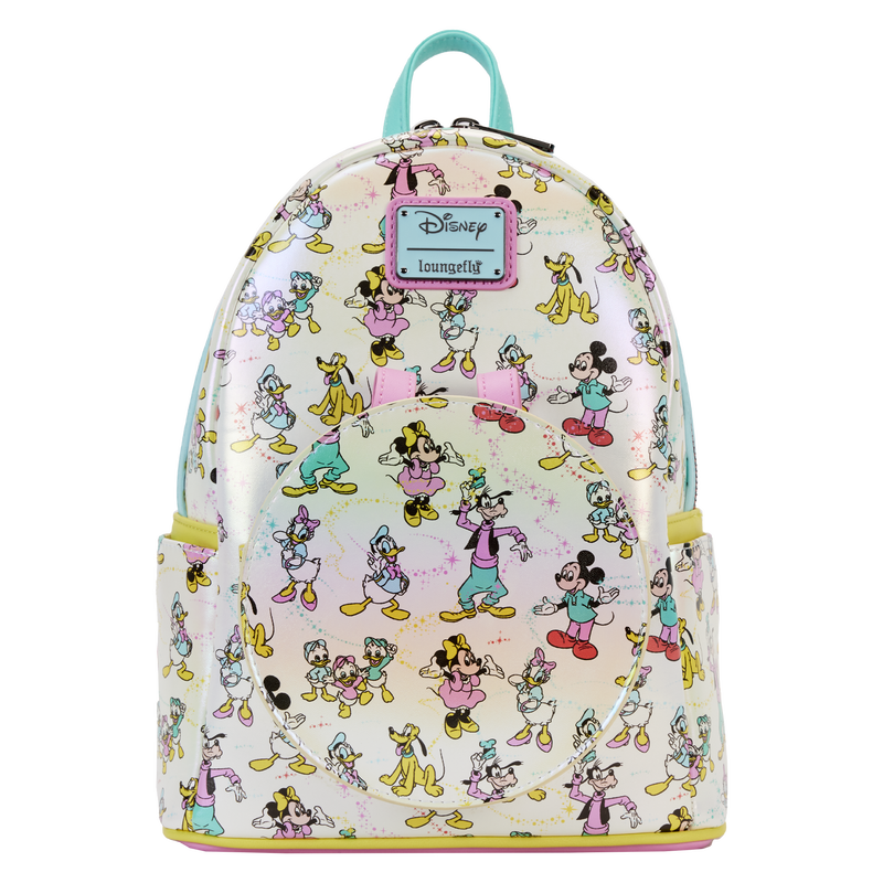 Disney100 Mickey x26 Friends Classic All-Over Print Iridescent Mini Backpack With Ear Headband