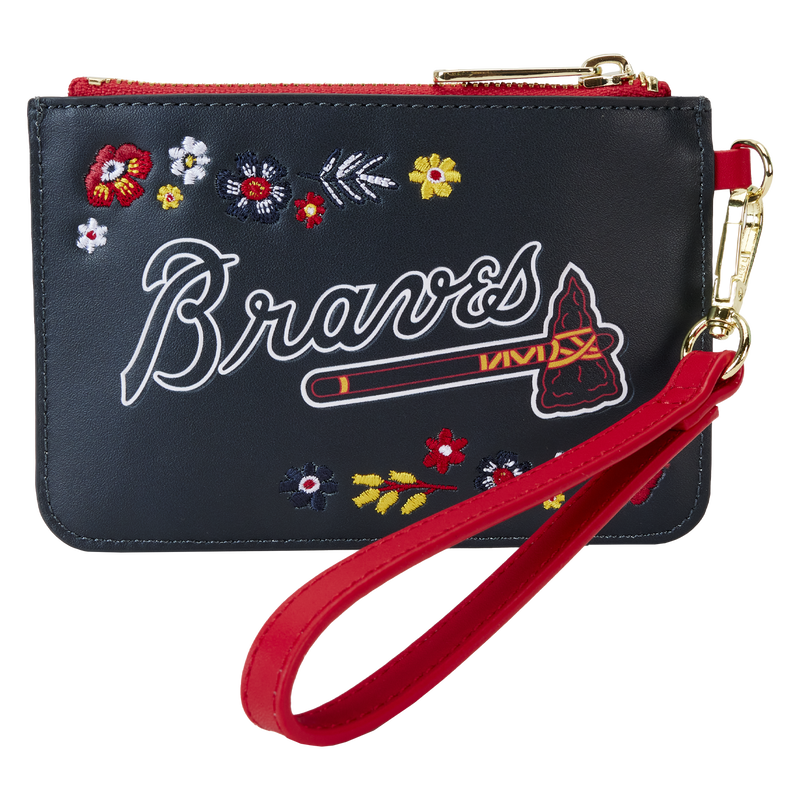 MLB Atlanta Braves Floral Card Holder Wristlet Clutch