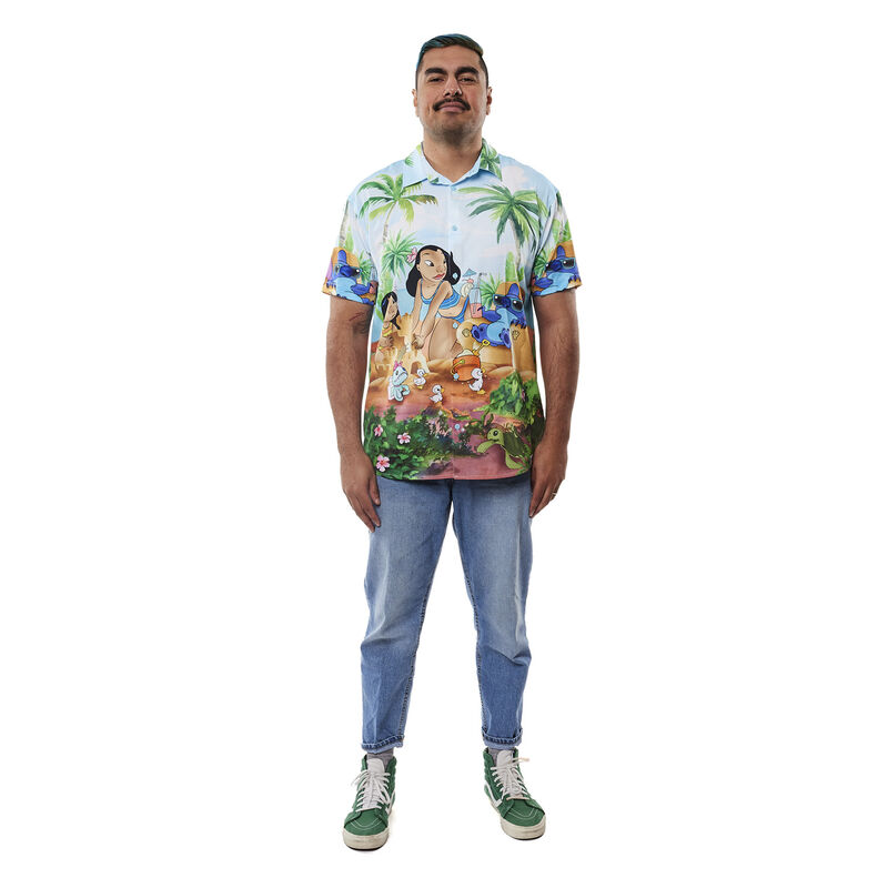 Lilo x26 Stitch Beach Scene Unisex Camp Shirt