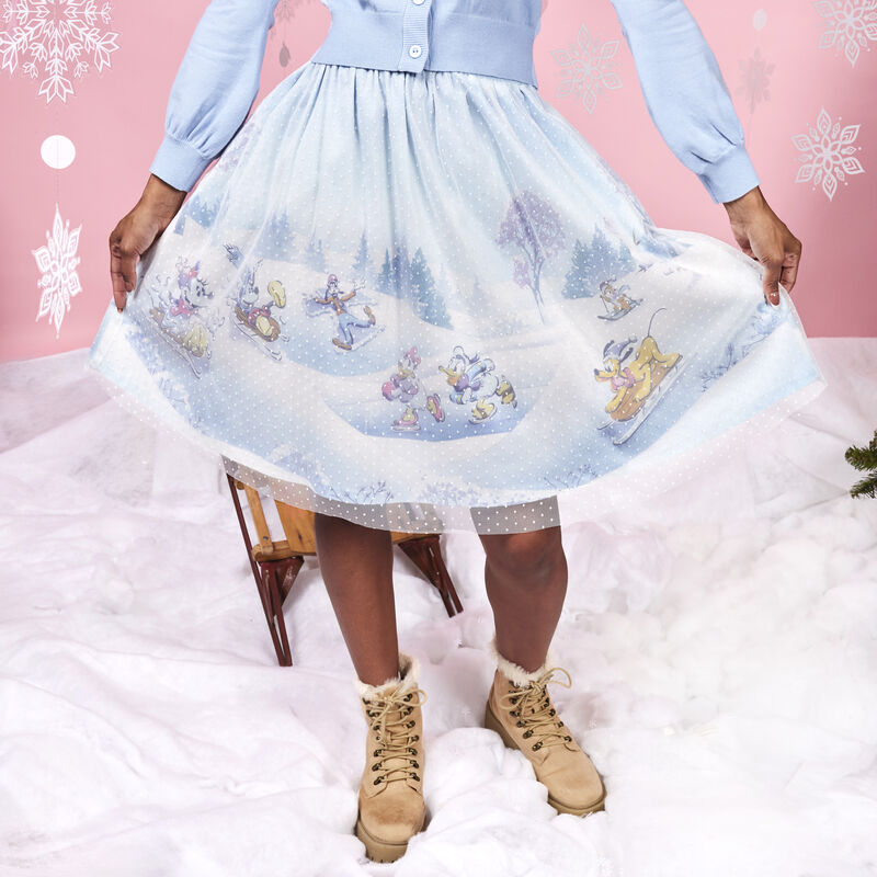 Stitch Shoppe Mickey x26 Friends Winter Snow Tulle Overlay Skirt
