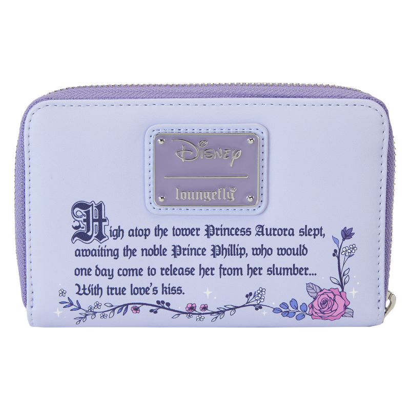 Sleeping Beauty 65th Anniversary Floral Scene Zip Around Wallet