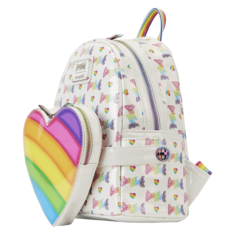 Lisa Frank Rainbow Heart Mini Backpack with Waist Bag