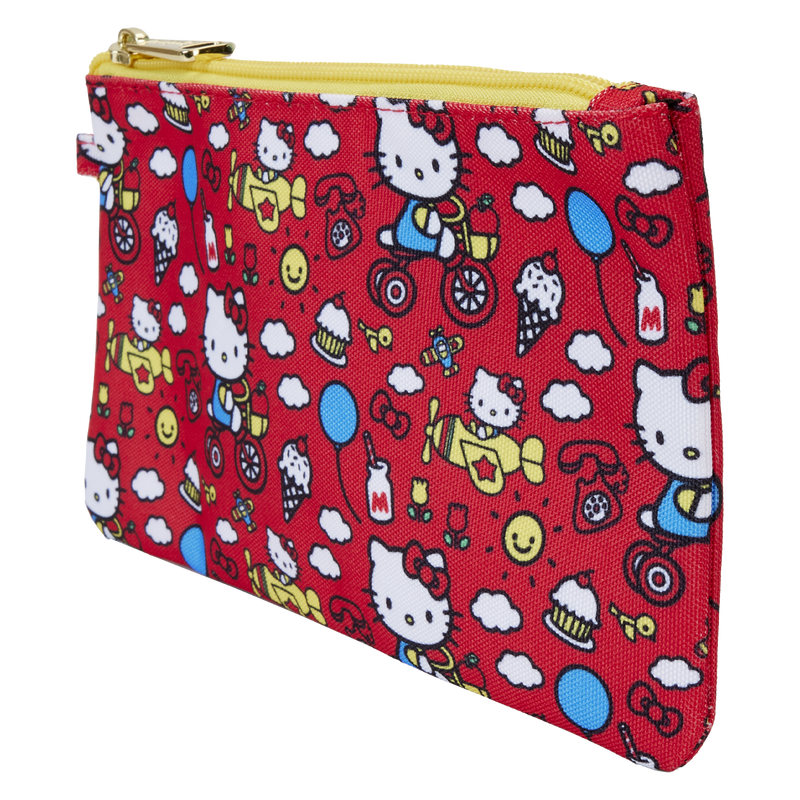 Sanrio Hello Kitty 50th Anniversary All-Over Print Nylon Zipper Pouch Wristlet